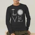 Women's Drum Kit Love Illustration For Music Enthusiasts Men's Long Sleeve T-Shirt