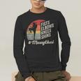 Women's Muay Thai Martial Arts Fighter Retro Vintage Sunset Graphic Men's Long Sleeve T-Shirt