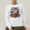 4th July BBQ Dad American Flag Brisket Smoke Men's Long Sleeve T-Shirt