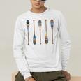 Colorful Painted Oars Paddle Nautical CanoeShirt Men's Long Sleeve T-Shirt Colorful Painted Oars Paddle Nautical CanoeShirt Men's Long Sleeve T-Shirt