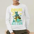 Cute Drummer Cat Drum Kitten Men's Long Sleeve T-Shirt