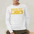 Drum Kit Band Drumming Drumsticks Musical Drums Men's Long Sleeve T-Shirt Drum Kit Band Drumming Drumsticks Musical Drums Men's Long Sleeve T-Shirt