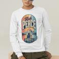 Find Peace Paddle On Canoe Mountain Sunset Men's Long Sleeve T-Shirt