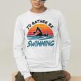 I'd Rather Be Swimming Retro Swim Swimmer Men's Long Sleeve T-Shirt I'd Rather Be Swimming Retro Swim Swimmer Men's Long Sleeve T-Shirt