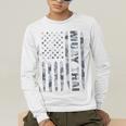 Muay Thai American Flag Camo Military Patriotic Men's Long Sleeve T-Shirt