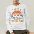 I Need A Good Paddling Retro Sunset Canoe Raglan Baseball Tee Men's Long Sleeve T-Shirt