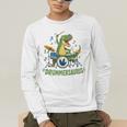 T-Rex Drumming With Drum Kit And Musical Notes Men's Long Sleeve T-Shirt