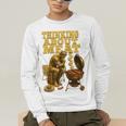 Thinking About Meat BBQ Dad Humor Raglan Baseball Tee Men's Long Sleeve T-Shirt