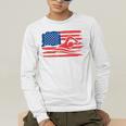 Vintage American Flag Swim Team Swimmer Funny Swimming Gift Men's Long Sleeve T-Shirt
