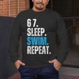 67 Sleep Swim Repeat Swimming Swimmer 67 Meme Men's Long Sleeve T-Shirt