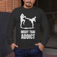 Addicted To Muay Thai Graphic Shirt Men's Long Sleeve T-Shirt Addicted To Muay Thai Graphic Shirt Men's Long Sleeve T-Shirt
