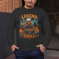 Bigfoot Legend Of The Grill BBQ Dad Father Day 2026 Men's Long Sleeve T-Shirt
