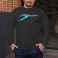 Blue Water Swimming In Freestyle Stroke Men's Long Sleeve T-Shirt