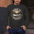 Born To Paddle Canoe Vintage Outdoor Adventure Men's Long Sleeve T-Shirt