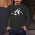 Breaststroke Swimming Stylized Design For Swimmers Men's Long Sleeve T-Shirt Breaststroke Swimming Stylized Design For Swimmers Men's Long Sleeve T-Shirt