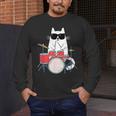 Cat Wearing Sunglasses Playing Drums Drum Kit Musician Men's Long Sleeve T-Shirt Cat Wearing Sunglasses Playing Drums Drum Kit Musician Men's Long Sleeve T-Shirt