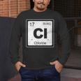 Chlorine Periodic Table Symbol Chemistry Swimming Dive Men's Long Sleeve T-Shirt Chlorine Periodic Table Symbol Chemistry Swimming Dive Men's Long Sleeve T-Shirt