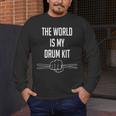 Drummer Saying The World Is My Drum Kit Men's Long Sleeve T-Shirt Drummer Saying The World Is My Drum Kit Men's Long Sleeve T-Shirt