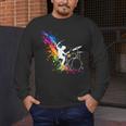 Drummer Silhouette Drum Kit Splatter Art Men's Long Sleeve T-Shirt Drummer Silhouette Drum Kit Splatter Art Men's Long Sleeve T-Shirt