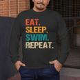 Eat Sleep Swim Repeat Pool Swimmer Water Polo Swimming Men's Long Sleeve T-Shirt Eat Sleep Swim Repeat Pool Swimmer Water Polo Swimming Men's Long Sleeve T-Shirt