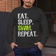 Eat Sleep Swim Repeat Swimming Swimmer Cool Men's Long Sleeve T-Shirt