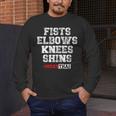 Fist Elbows Knees Shins Martial Arts Muay Thai Men's Long Sleeve T-Shirt Fist Elbows Knees Shins Martial Arts Muay Thai Men's Long Sleeve T-Shirt