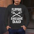 Flipping Awesome BBQ Dad Shirt Grilling Father's Day Men's Long Sleeve T-Shirt