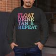 Float Drink Tan Repeat Summer Swimming Beach Pool Vacation Men's Long Sleeve T-Shirt