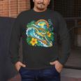 Green Sea Turtle Surfs Past a Canoe Paddle Sleeveless Men's Long Sleeve T-Shirt