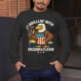 Grillin’ Eagle BBQ Dad 4th Of July Father’s Day Men's Long Sleeve T-Shirt
