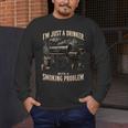I'm Just A Drinker With A Smoking Problem Grilling BBQ Dads Men's Long Sleeve T-Shirt I'm Just A Drinker With A Smoking Problem Grilling BBQ Dads Men's Long Sleeve T-Shirt