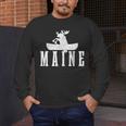Maine Canoe Kayak Moose USA America Souvenir Men's Long Sleeve T-Shirt