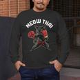 Meow Thai Muay Thai Boxing Cat Martial Arts MMA Boxer Men's Long Sleeve T-Shirt