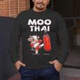 Moo Thai Muay Thai Cow Thai Boxing For Kids Muay Thai Men's Long Sleeve T-Shirt