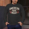 Muay Thai American Nak Fighter Identity Boxing Proud Sport Men's Long Sleeve T-Shirt