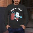 Muay Thai Cat Meow Thai Punch Bag Martial Arts Men's Long Sleeve T-Shirt