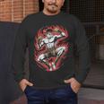 Muay Thai Elbow Strike Silhouette Minimal Clean Sport Men's Long Sleeve T-Shirt