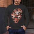 Muay Thai Fighter Teep Push Kick Minimal Line Art Clean Men's Long Sleeve T-Shirt
