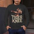 Muay Thai Fighter Tiger Knee Vintage Distressed Badge Men's Long Sleeve T-Shirt Muay Thai Fighter Tiger Knee Vintage Distressed Badge Men's Long Sleeve T-Shirt