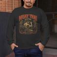 Muay Thai Grandpa Vintage Thai Boxing Fighter Art Men's Long Sleeve T-Shirt