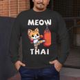 Muay Thai Meow Thai Thai Boxing For Boys Muay Thai Cat Men's Long Sleeve T-Shirt