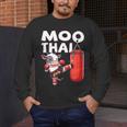 Muay Thai Moo Thai Thai Boxing For Youth Muay Thai Cow Men's Long Sleeve T-Shirt