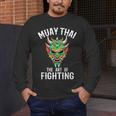 Muay Thai Oni Mask Thai Boxing And Kickboxing Men's Long Sleeve T-Shirt Muay Thai Oni Mask Thai Boxing And Kickboxing Men's Long Sleeve T-Shirt
