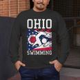 Ohio Flag Swimming Team Swim Swimmer US State Men's Long Sleeve T-Shirt Ohio Flag Swimming Team Swim Swimmer US State Men's Long Sleeve T-Shirt