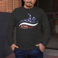 Patriotic American Flag Floating USA Swimming Team Men's Long Sleeve T-Shirt Patriotic American Flag Floating USA Swimming Team Men's Long Sleeve T-Shirt