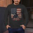 Patriotic Drum Kit Silhouette American Flag Men's Long Sleeve T-Shirt Patriotic Drum Kit Silhouette American Flag Men's Long Sleeve T-Shirt