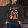 Peace Love Swim Swimming Tie Dye Swimmer Swimming Swim Team Men's Long Sleeve T-Shirt Peace Love Swim Swimming Tie Dye Swimmer Swimming Swim Team Men's Long Sleeve T-Shirt