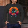 Retro Dog With Gloves Muay Thai Fighter Men's Long Sleeve T-Shirt