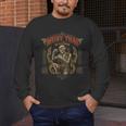 Retro Muay Thai Shorts Thai Boxing Fighter Style Skeleton Men's Long Sleeve T-Shirt