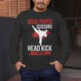 Rock Paper Scissors Head Kick I Win Muay Thai Men's Long Sleeve T-Shirt